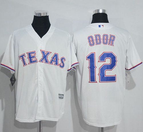 Rangers #12 Rougned Odor White New Cool Base Stitched MLB Jersey - Click Image to Close